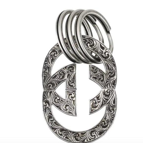 Gucci Engraved Interlocking GG Key Chain NEW IN BOX - Picture 8 of 11